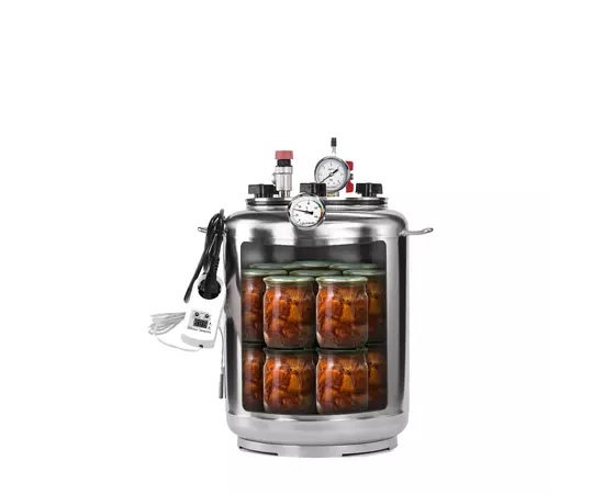 Автоклав Укрпромтех А16 electro, на 16 банок, электрический, нержавейка, 25 л., универсальный, для тушенки, крышка болты, фото , изображение 2