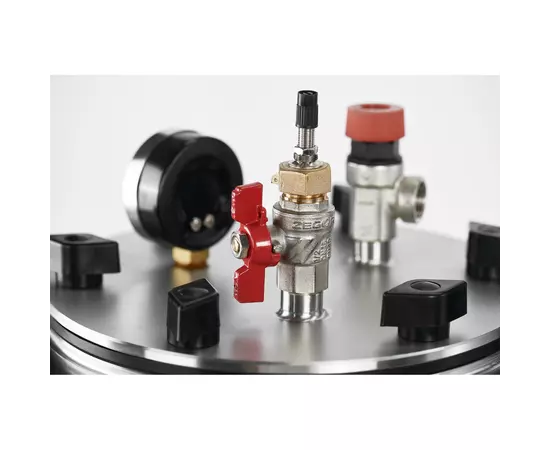 Автоклав Укрпромтех А24, на 24 банки, газовый, нержавейка, 30 л., для тушенки, крышка болты, фото , изображение 13