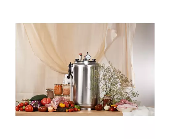 Автоклав Укрпромтех А24 electro, на 24 банки, электрический, нержавейка, 30 л., универсальный, для тушенки, крышка болты, фото , изображение 4