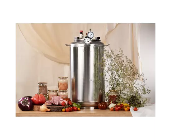 Автоклав Укрпромтех А32 на 32 банки газовий нержавійка кришка болти, фото , зображення 4