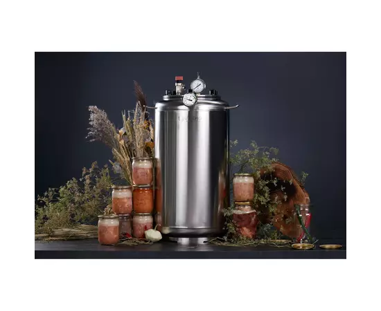 Автоклав Укрпромтех А32 на 32 банки газовий нержавійка кришка болти, фото , зображення 5