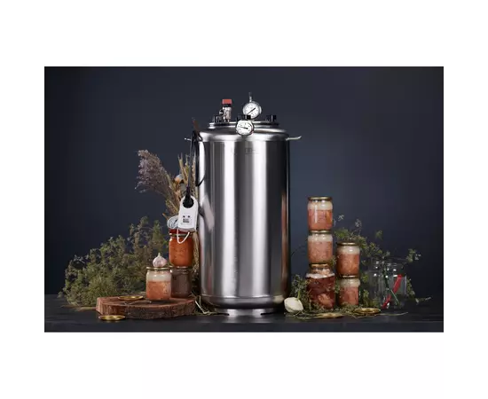 Автоклав Укрпромтех А32 electro на 32 банки електричний нержавійка кришка болти, фото , зображення 5