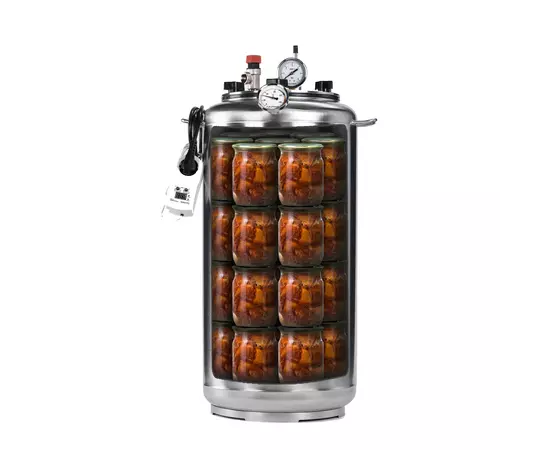 Автоклав Укрпромтех А32 electro на 32 банки електричний нержавійка кришка болти, фото , зображення 2