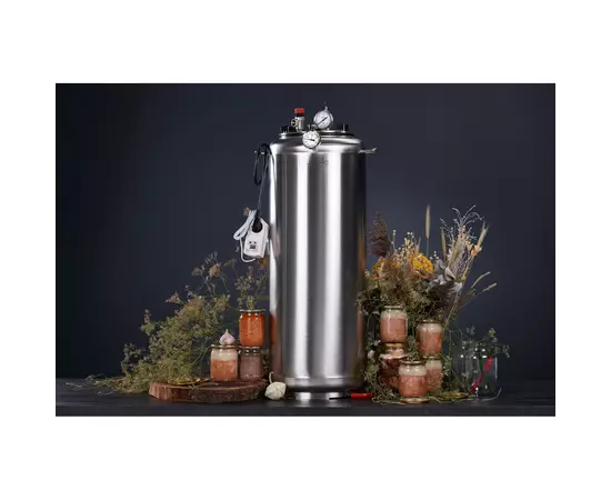 Автоклав Укрпромтех А40 electro, на 40 банок, электрический, нержавейка, 50 л., универсальный, для тушенки, крышка болты, фото , изображение 5