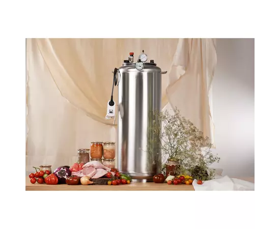 Автоклав Укрпромтех А40 electro, на 40 банок, электрический, нержавейка, 50 л., универсальный, для тушенки, крышка болты, фото , изображение 6