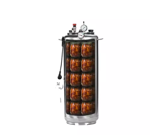 Автоклав Укрпромтех А40 electro, на 40 банок, электрический, нержавейка, 50 л., универсальный, для тушенки, крышка болты, фото , изображение 2