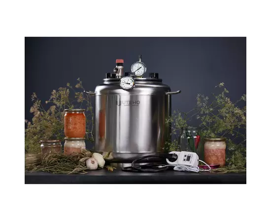 Автоклав Укрпромтех А8 electro, на 8 банок, электрический, нержавейка, 15 л., универсальный, для тушенки, крышка болты, фото , изображение 5