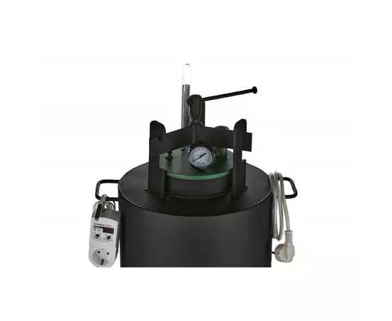 Автоклав Укрпромтех ЧЕ-16 electro, на 16 банок, электрический, углеродная сталь, 25 л., универсальный, для тушенки, крышка винт, фото , изображение 3