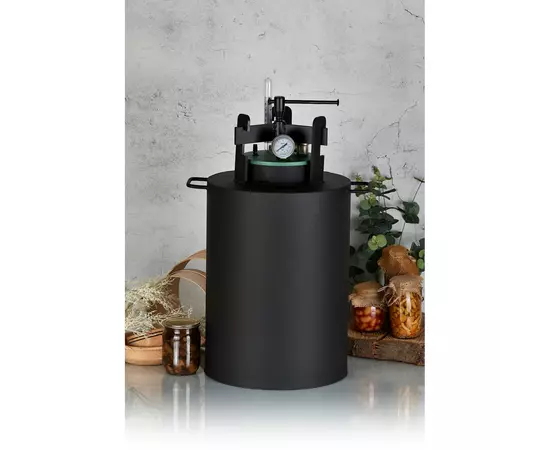 Автоклав Укрпромтех ЧЕ-24, на 24 банки, газовый, углеродная сталь, 30 л., для тушенки, крышка винт, фото , изображение 2