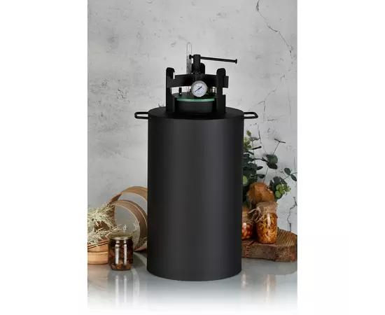 Автоклав Укрпромтех ЧЕ-32, на 32 банки, газовый, углеродная сталь, 40 л., для тушенки, крышка винт, фото , изображение 2