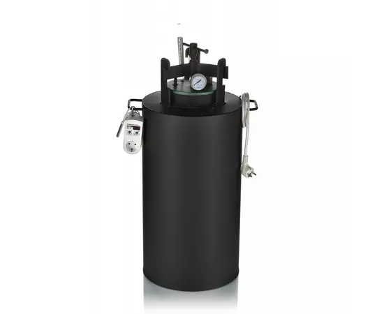 Автоклав Укрпромтех ЧЕ-32 electro, на 32 банки, електричний, вуглецева сталь, 40 л., універсальний, для тушонки, кришка гвинт, фото , зображення 2