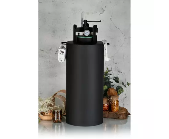 Автоклав Укрпромтех ЧЕ-40 electro, на 40 банок, электрический, углеродная сталь, 50 л., универсальный, для тушенки, крышка винт, фото , изображение 3