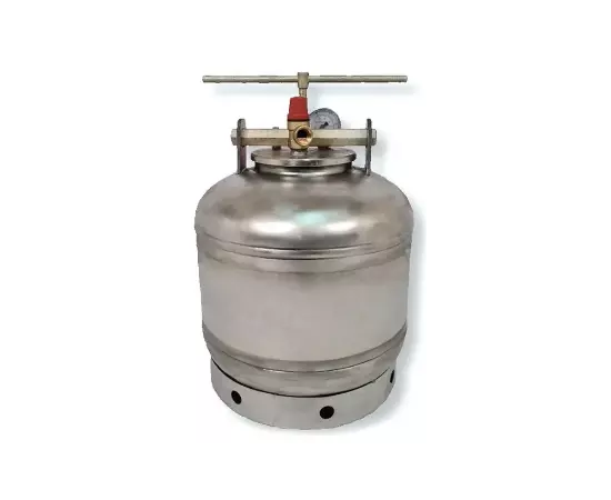 Автоклав ЛАН, на 8 банок, газовий, нержавійка, для тушонки, кришка гвинт, фото 