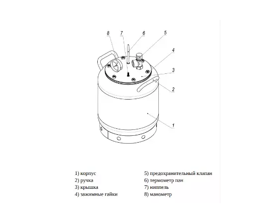 Автоклав ЛАН, на 8 банок, газовий, вуглецева сталь, для тушонки, кришка болт, фото , зображення 6