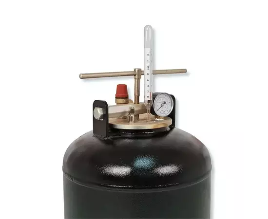 Автоклав ЛАН, на 8 банок, газовий, вуглецева сталь, для тушонки, кришка гвинт, фото , зображення 2