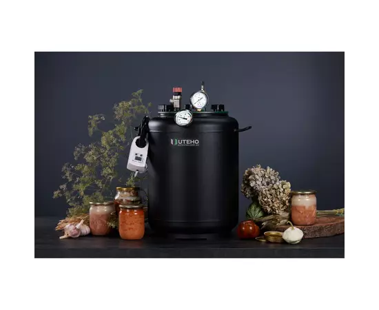 Автоклав Укрпромтех УТех16 electro, на 16 банок, електричний, вуглецева сталь, 25 л., універсальний, для тушкування, кришка болти, фото , зображення 5