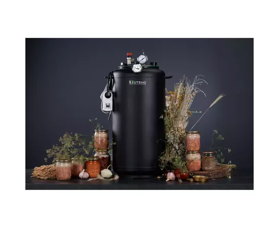 Автоклав Укрпромтех УТех32 electro, на 32 банки, электрический, углеродная сталь, 45 л., универсальный, для тушенки, крышка болты, фото , изображение 5