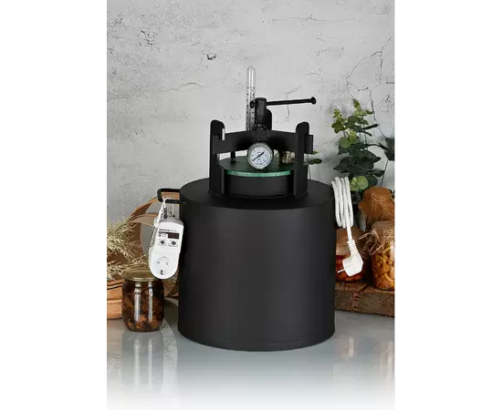 Автоклав Укрпромтех ЧЕ-8 electro, на 8 банок, электрический, углеродная сталь, 15 л., универсальный, для тушенки, крышка винт, фото , изображение 10