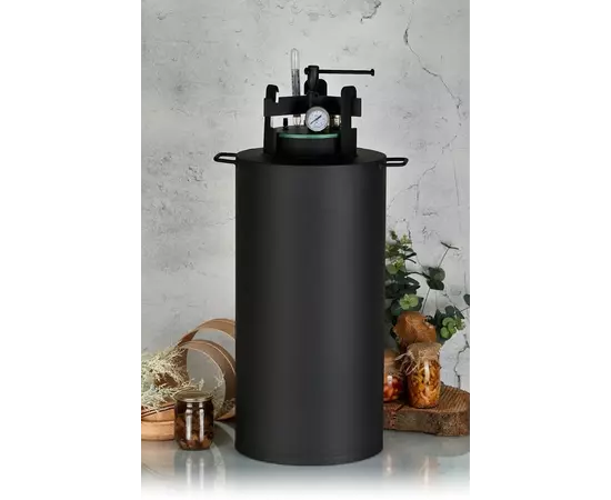 Автоклав Укрпромтех ЧЕ-40, на 40 банок, газовый, углеродная сталь, 50 л., для тушенки, крышка винт, фото , изображение 2