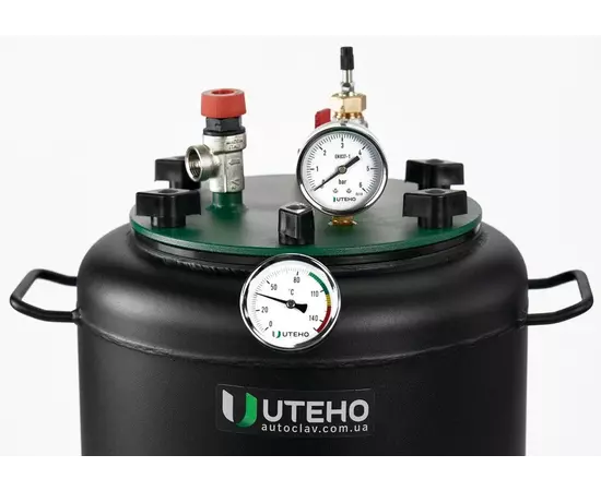 Автоклав Укрпромтех УТех40, на 40 банок, газовий, вуглецева сталь, 50 л., для тушкування, кришка болти, фото , зображення 3