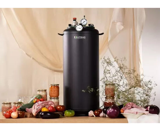 Автоклав Укрпромтех УТех40, на 40 банок, газовий, вуглецева сталь, 50 л., для тушкування, кришка болти, фото , зображення 16