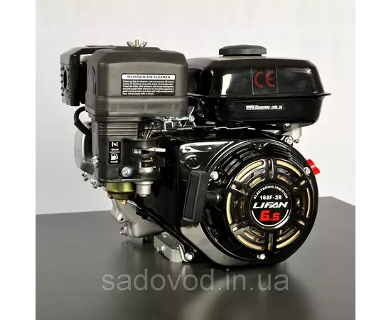 Двигатель бензиновый LIFAN LF168F-2R (6.5 л.с., шпонка 20 мм, редуктор, сцепление), фото , изображение 2